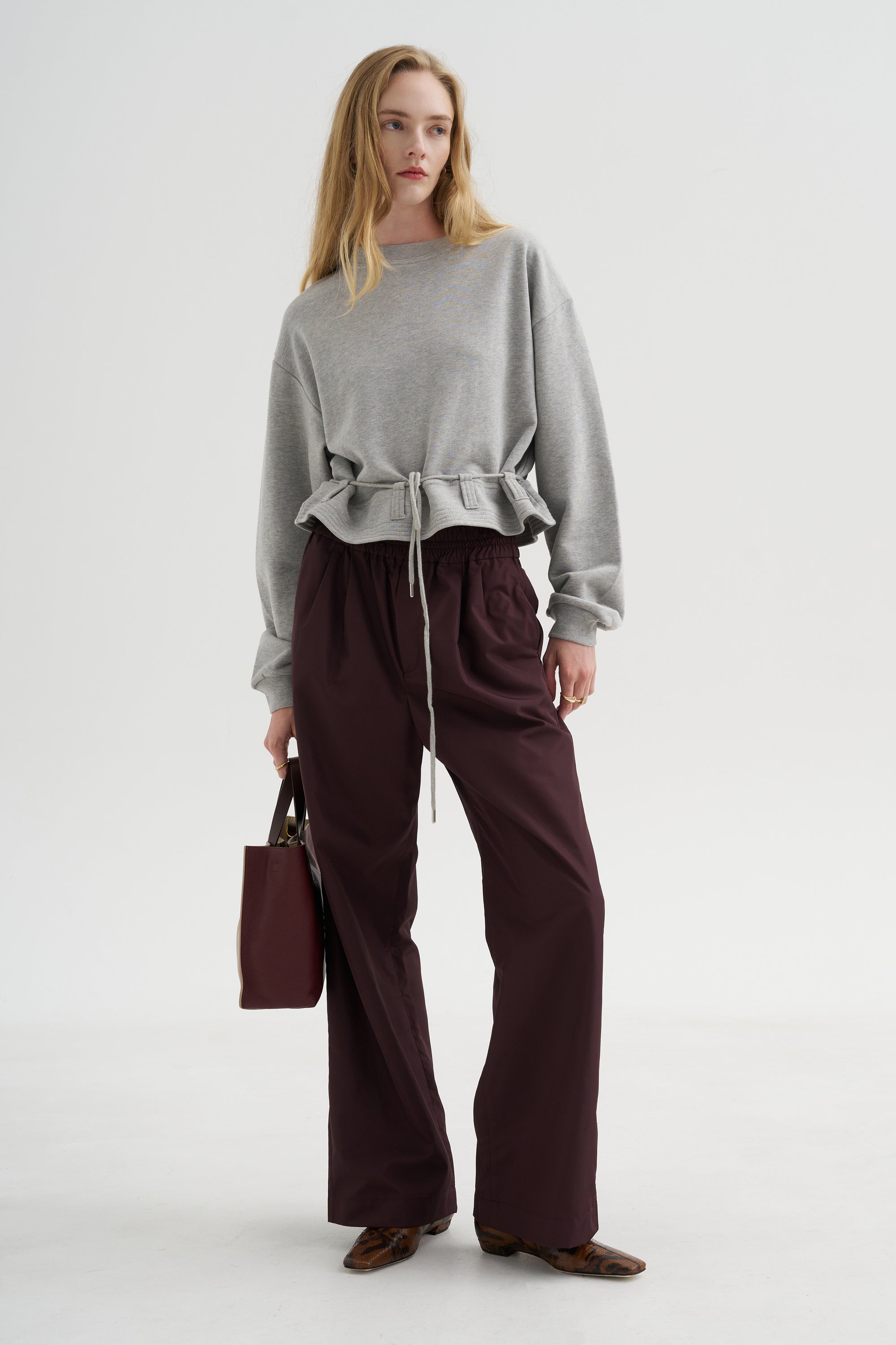 Wide Leg Pants, Plum