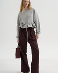 Wide Leg Pants, Plum