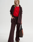 Point Collar Shirt, Plum