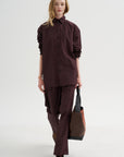 Point Collar Shirt, Plum