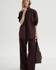 Point Collar Shirt, Plum