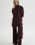 Point Collar Shirt, Plum