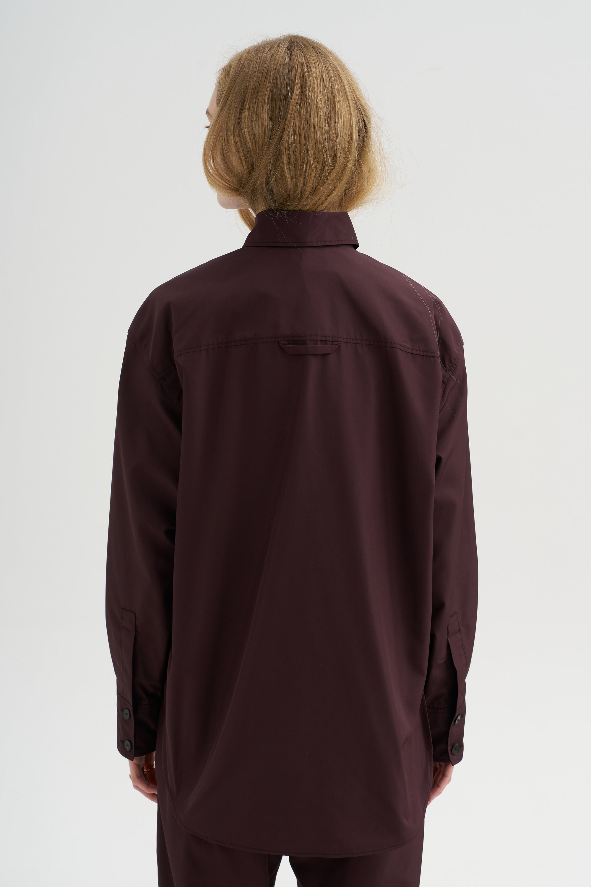 Point Collar Shirt, Plum