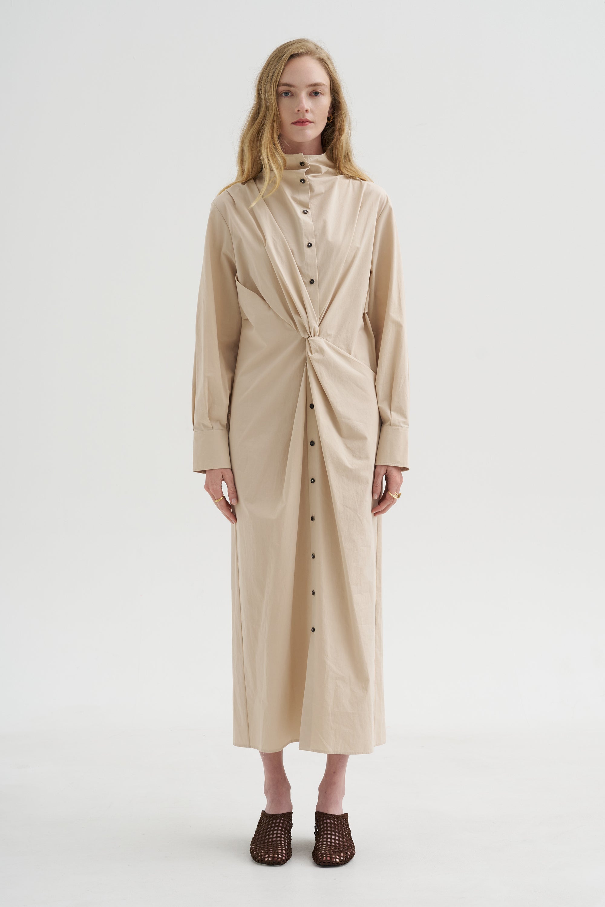 Long Sleeve Dress, Sand
