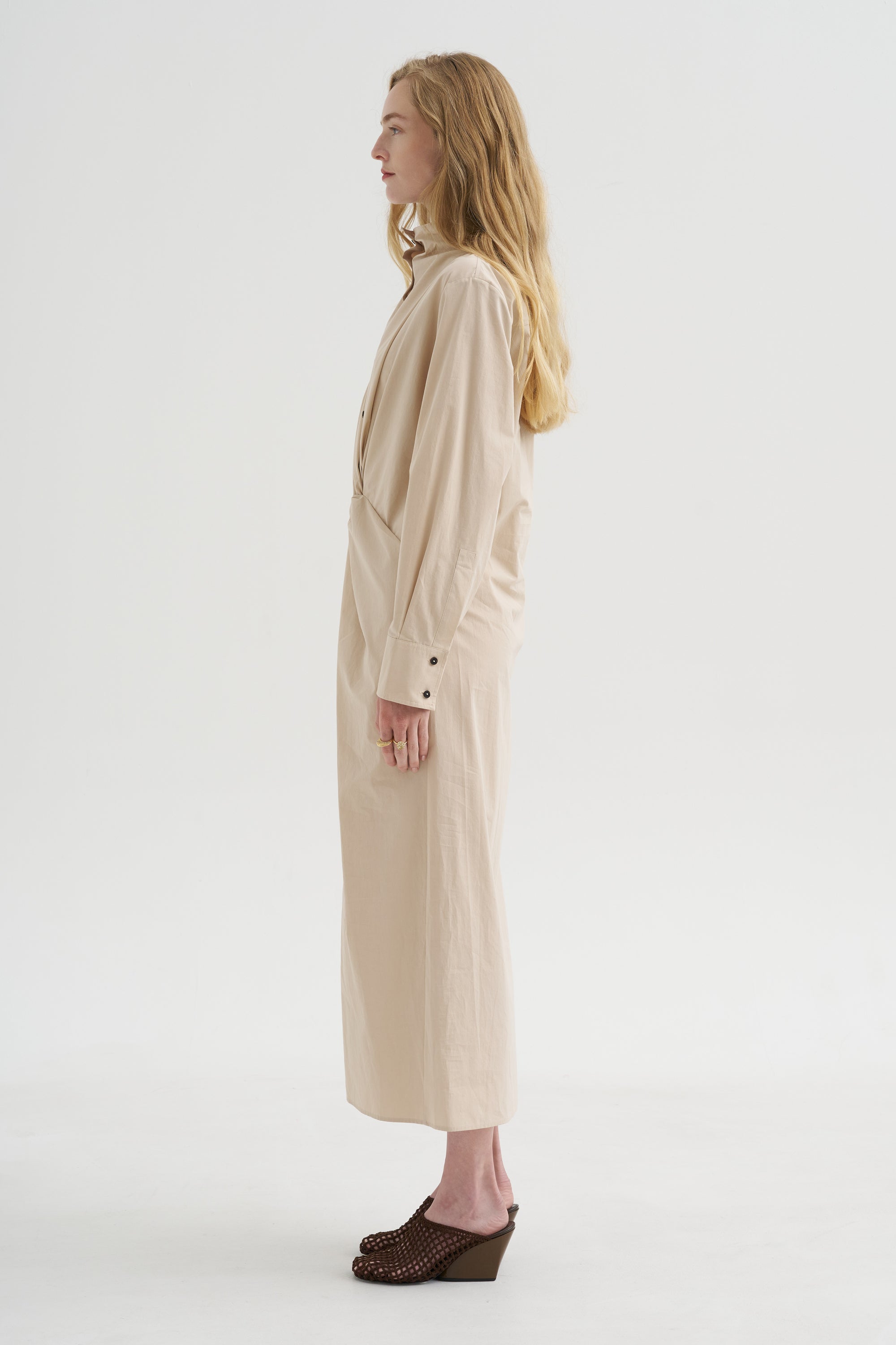 Long Sleeve Dress, Sand