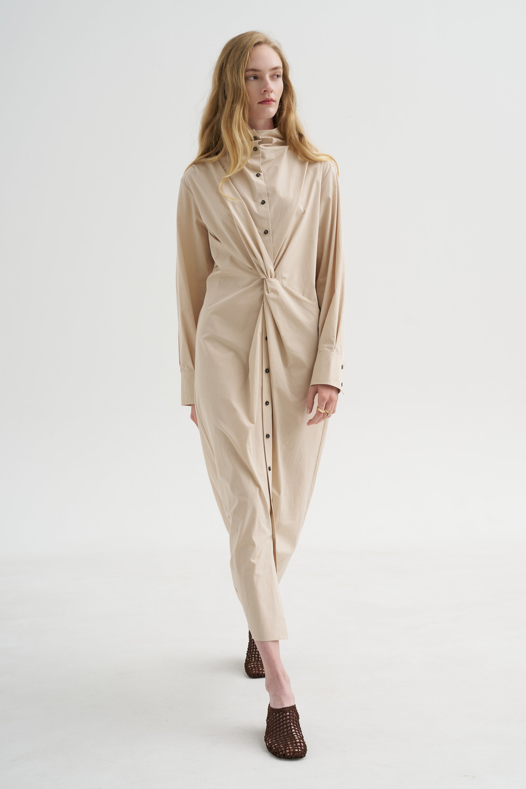 Long Sleeve Dress, Sand
