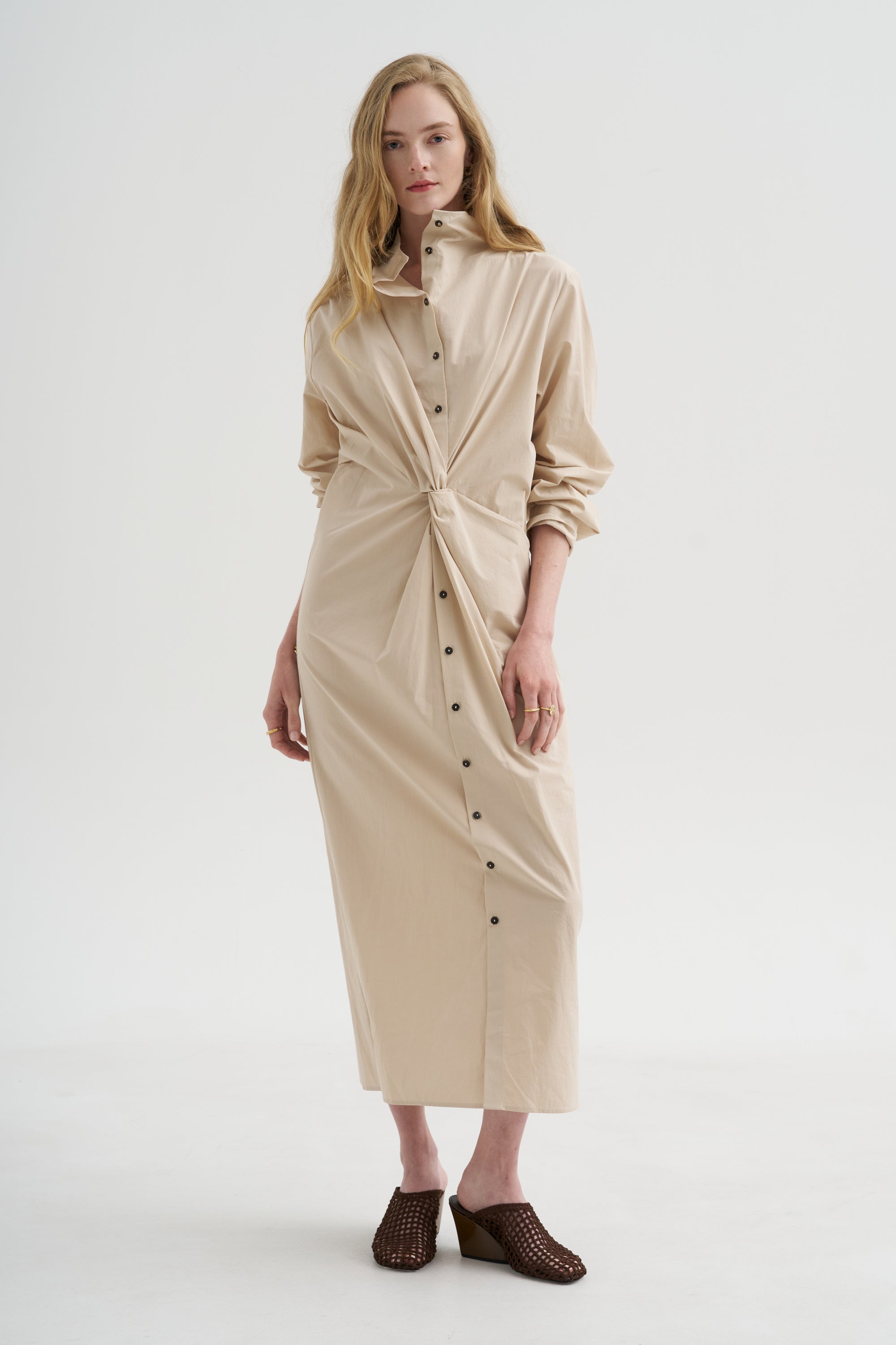 Long Sleeve Dress, Sand