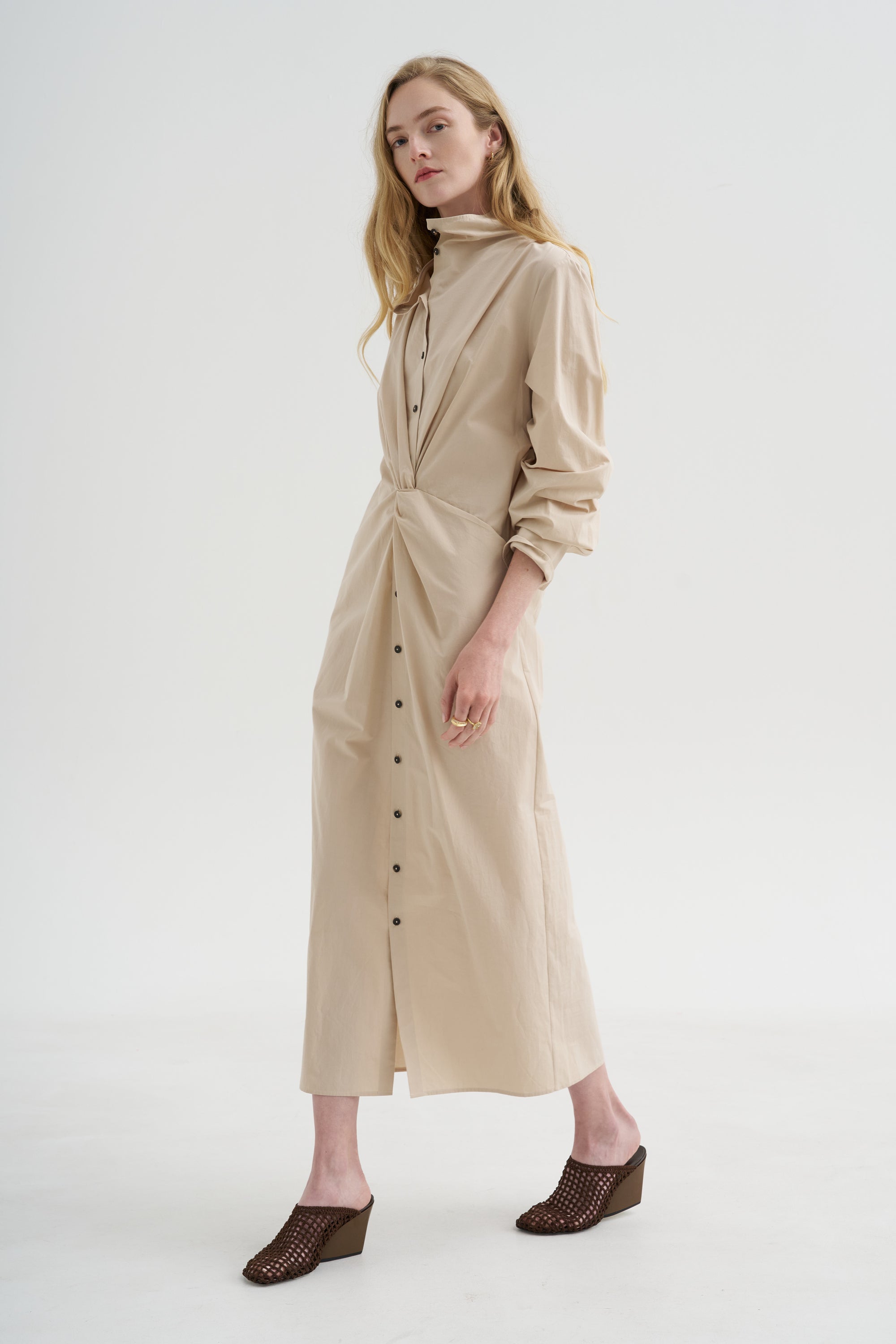 Long Sleeve Dress, Sand