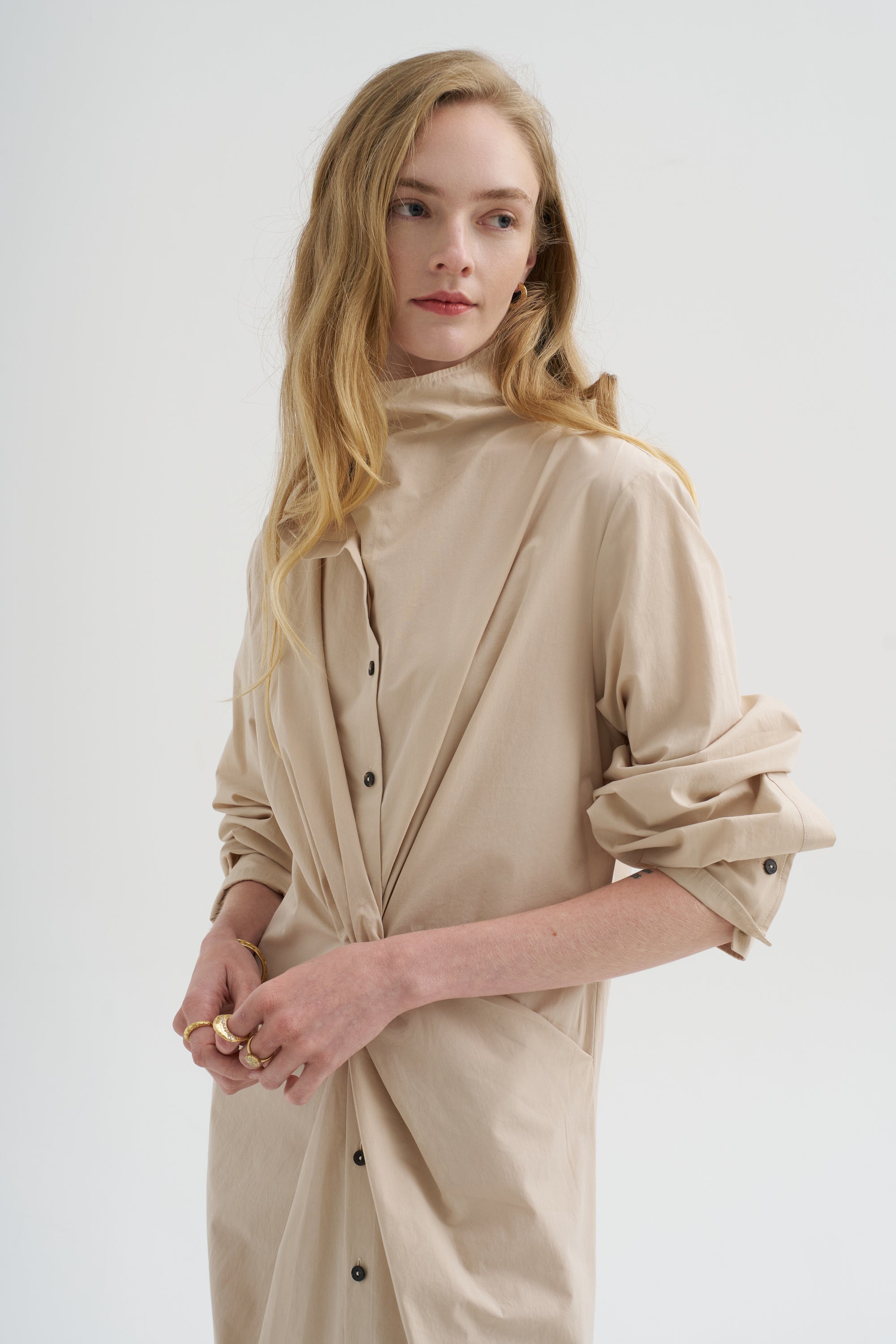 Long Sleeve Dress, Sand