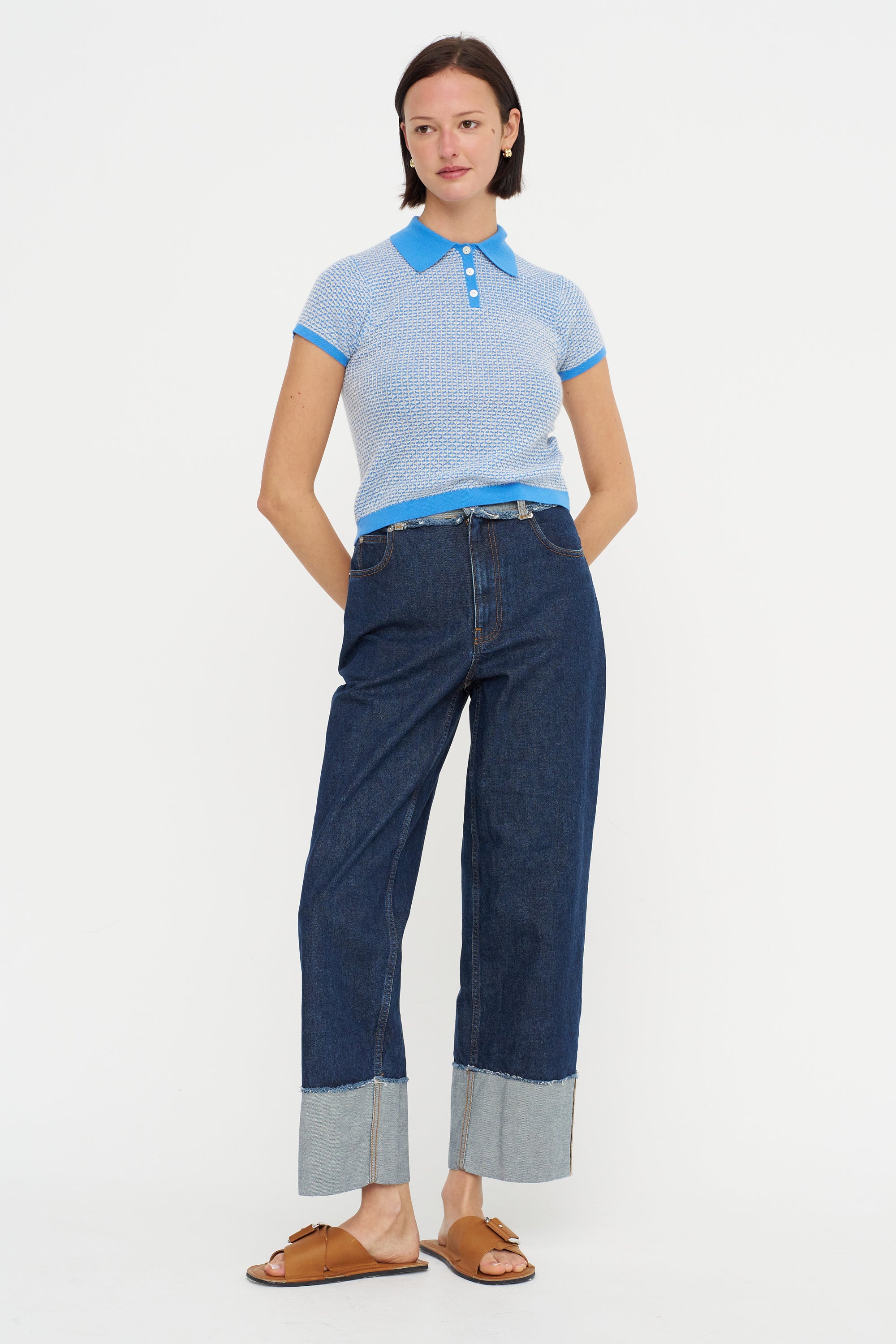 Pique Shrunken Polo, Sail Combo