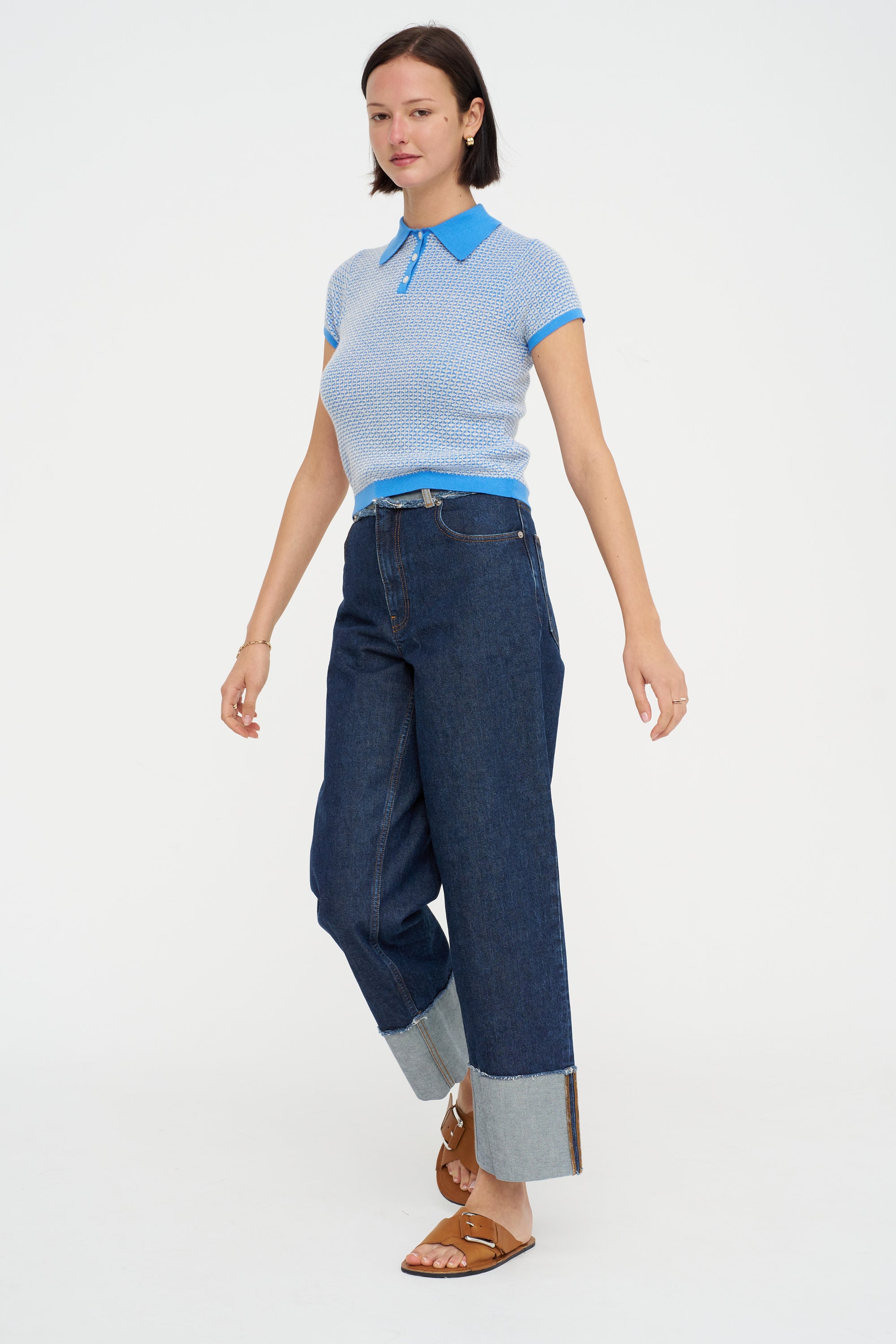 Pique Shrunken Polo, Sail Combo