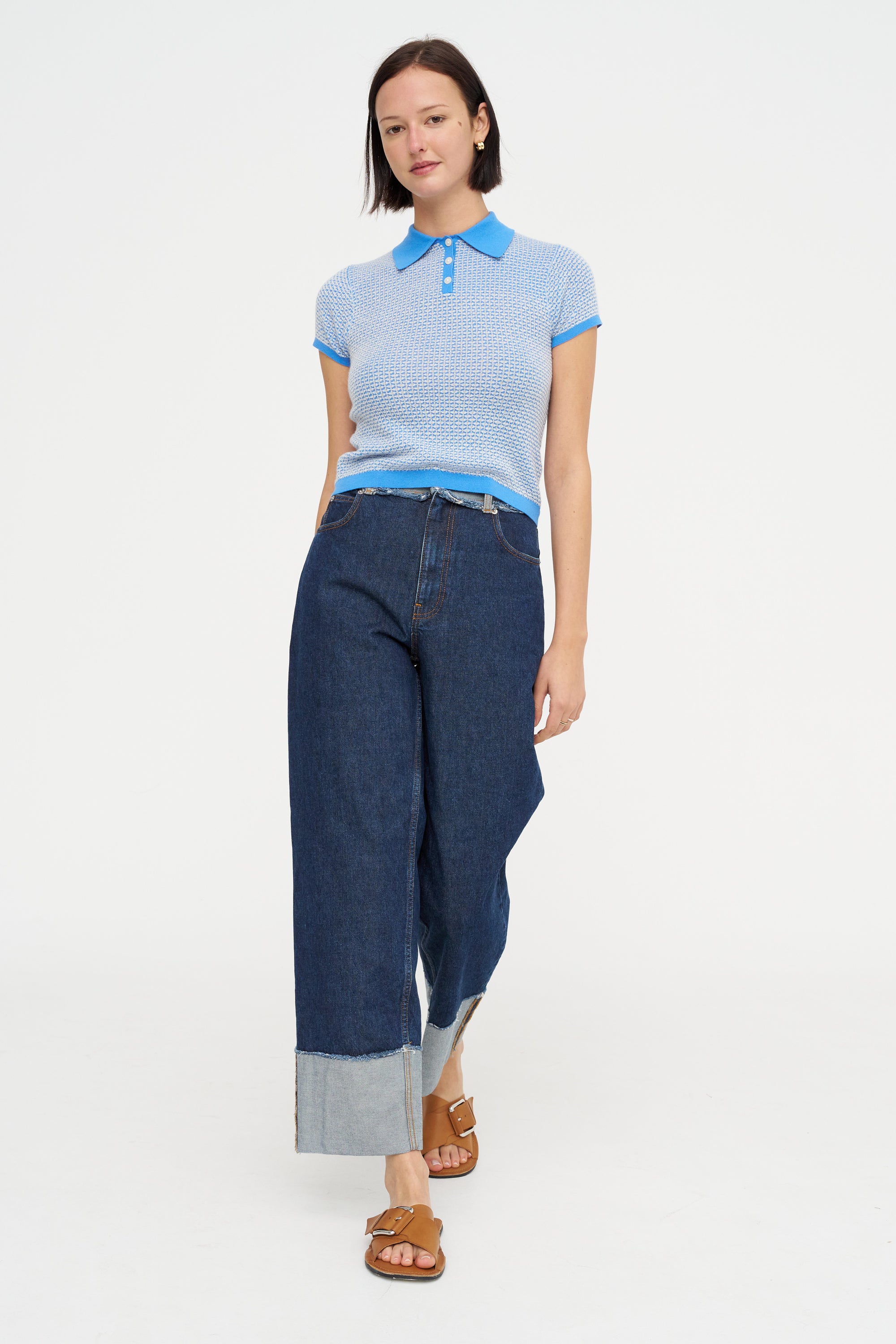 Pique Shrunken Polo, Sail Combo