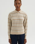 Collegiate Stripe Polo, Sandstone Combo