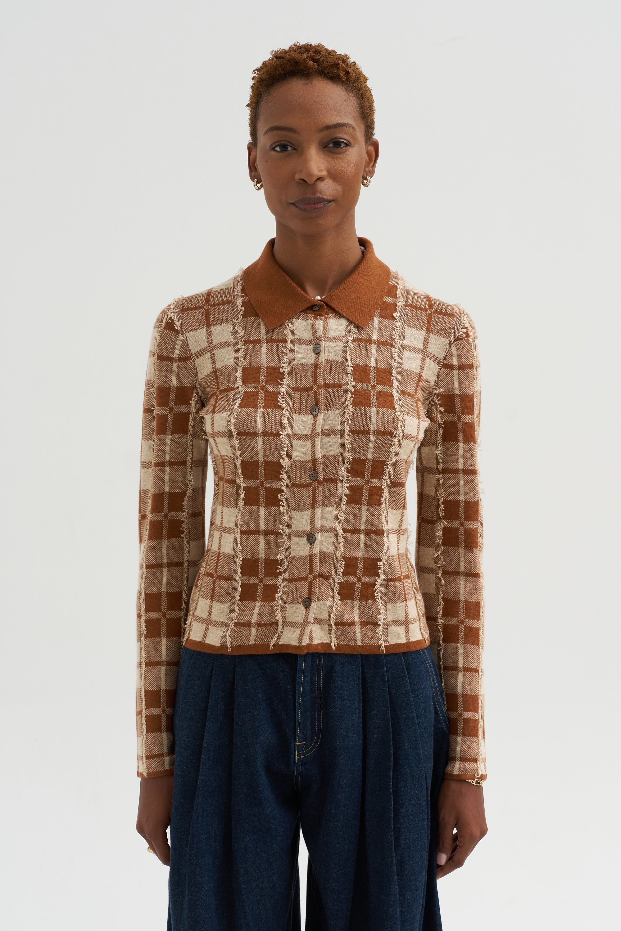 Plaid Elle Shirt, Burnt Sienna &amp; Sandstone