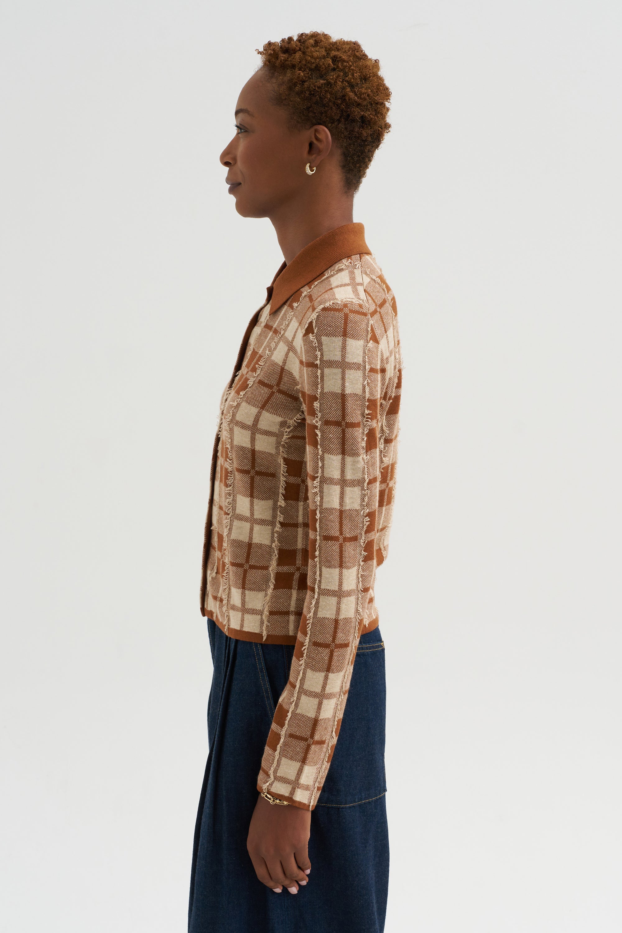 Plaid Elle Shirt, Burnt Sienna &amp; Sandstone