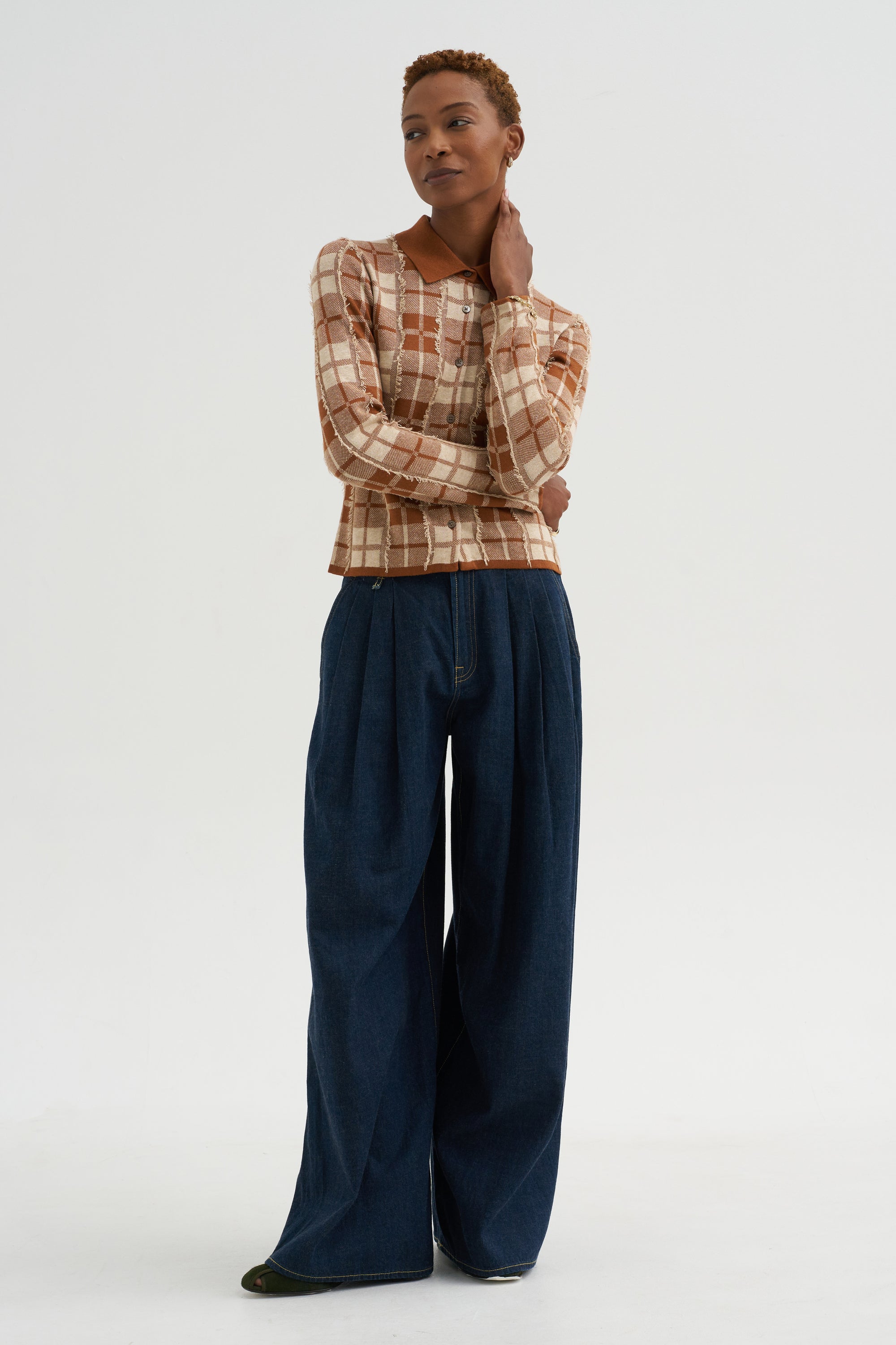 Plaid Elle Shirt, Burnt Sienna &amp; Sandstone
