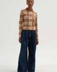 Plaid Elle Shirt, Burnt Sienna & Sandstone