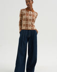 Plaid Elle Shirt, Burnt Sienna & Sandstone