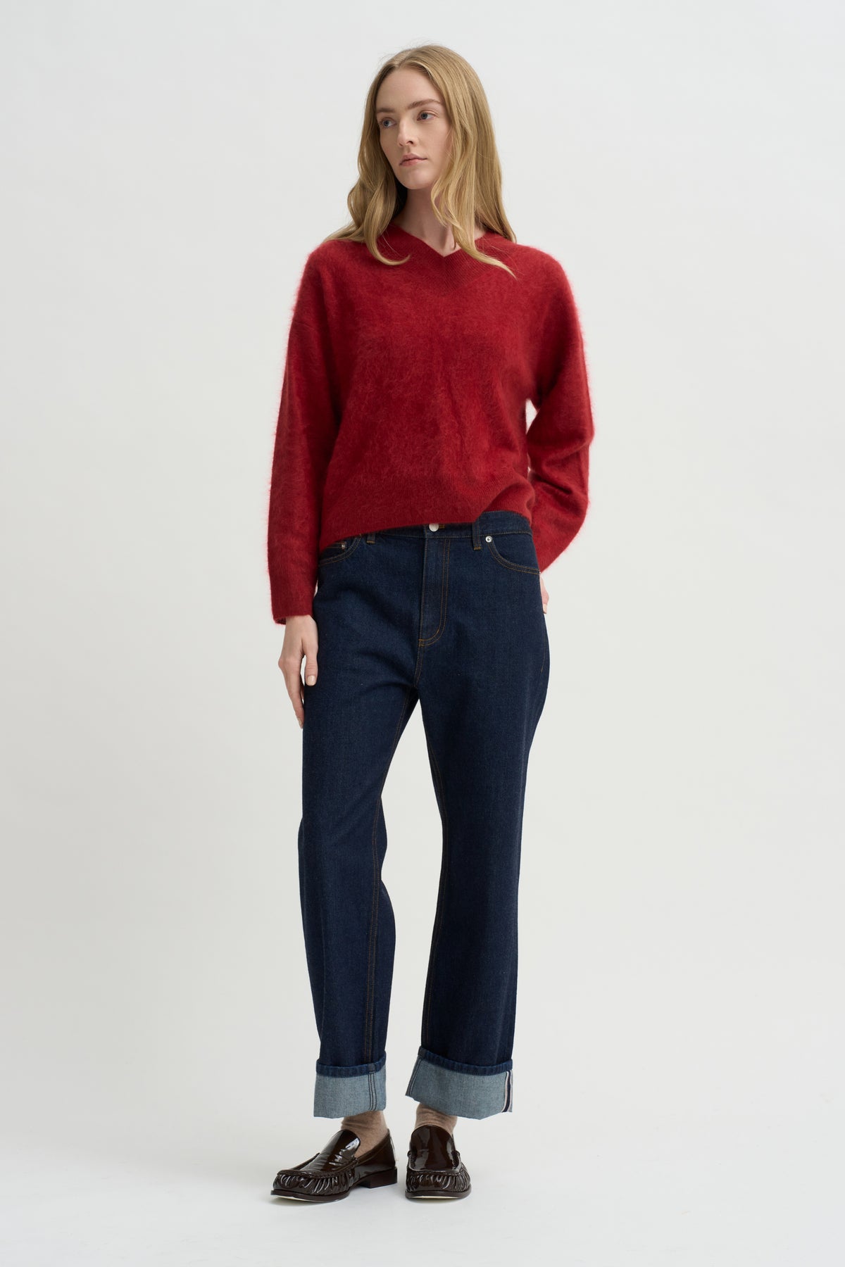Grizzly Double V Sweater, Carmine
