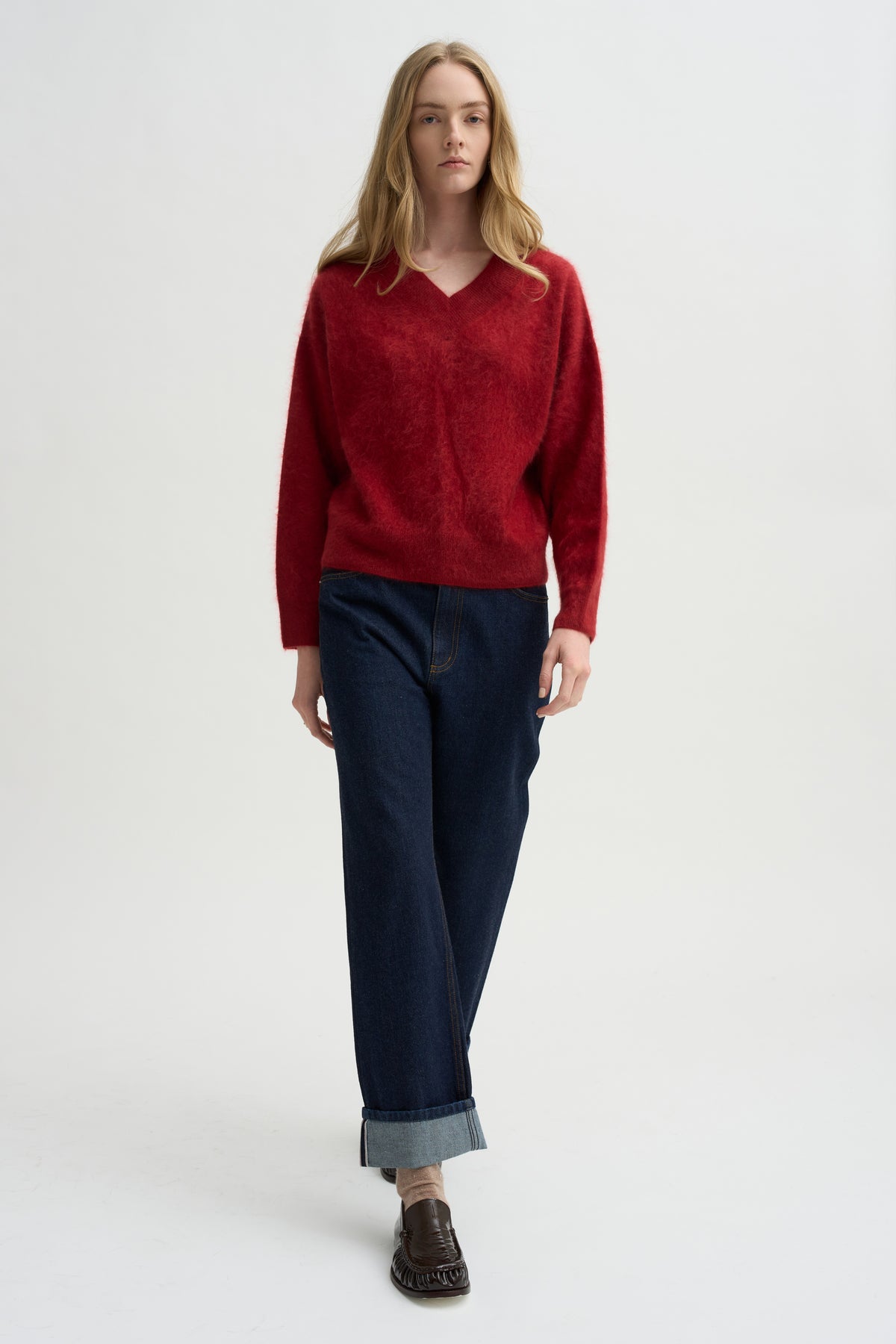 Grizzly Double V Sweater, Carmine