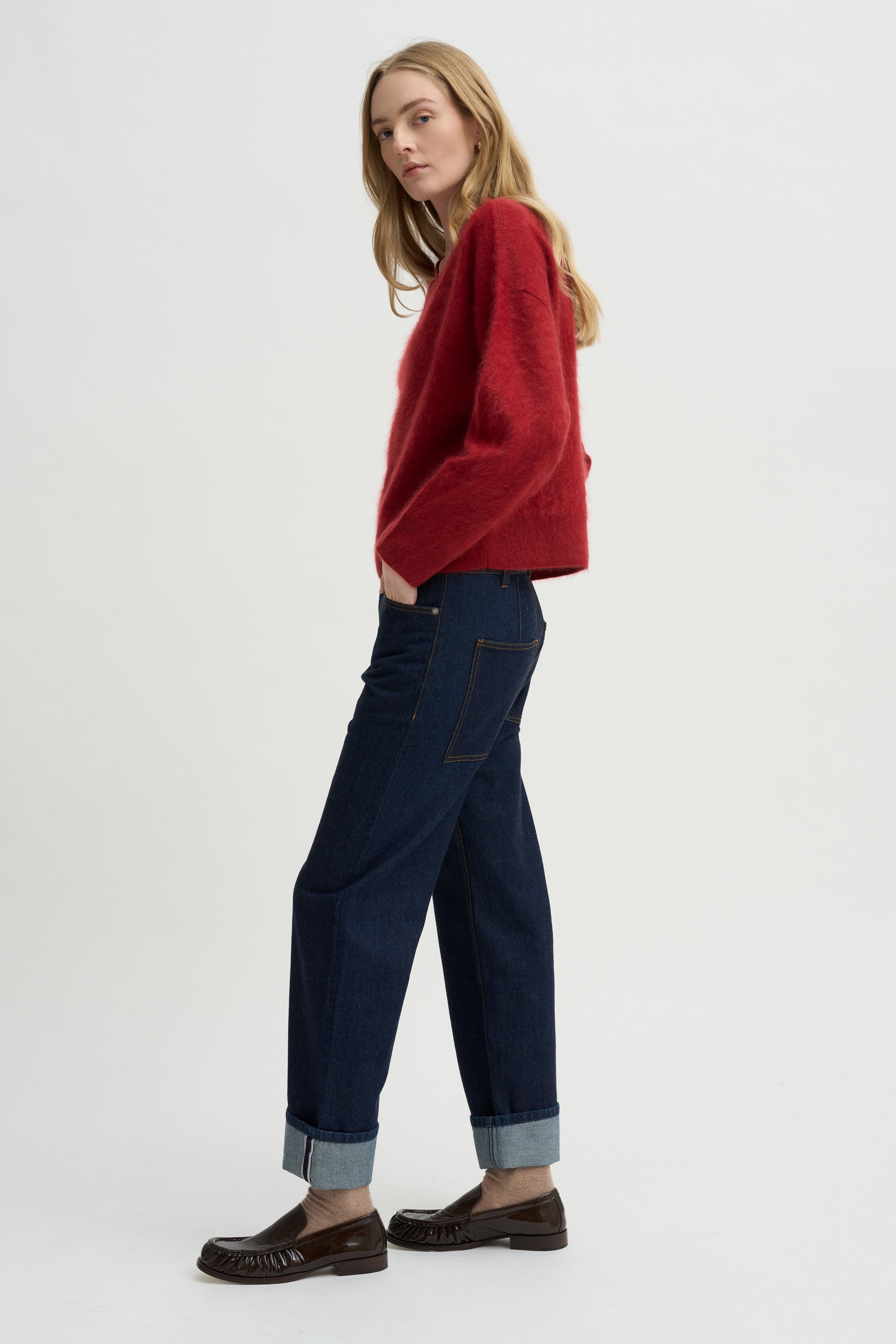 Grizzly Double V Sweater, Carmine
