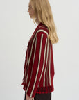 Handloom Cardigan, Carmine Combo