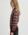 Collegiate Stripe Polo, Carmine