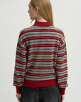 Collegiate Stripe Polo, Carmine