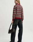 Collegiate Stripe Polo, Carmine
