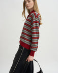 Collegiate Stripe Polo, Carmine