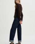 Jane Checker Cardigan, Burnt Cocoa & Carmine