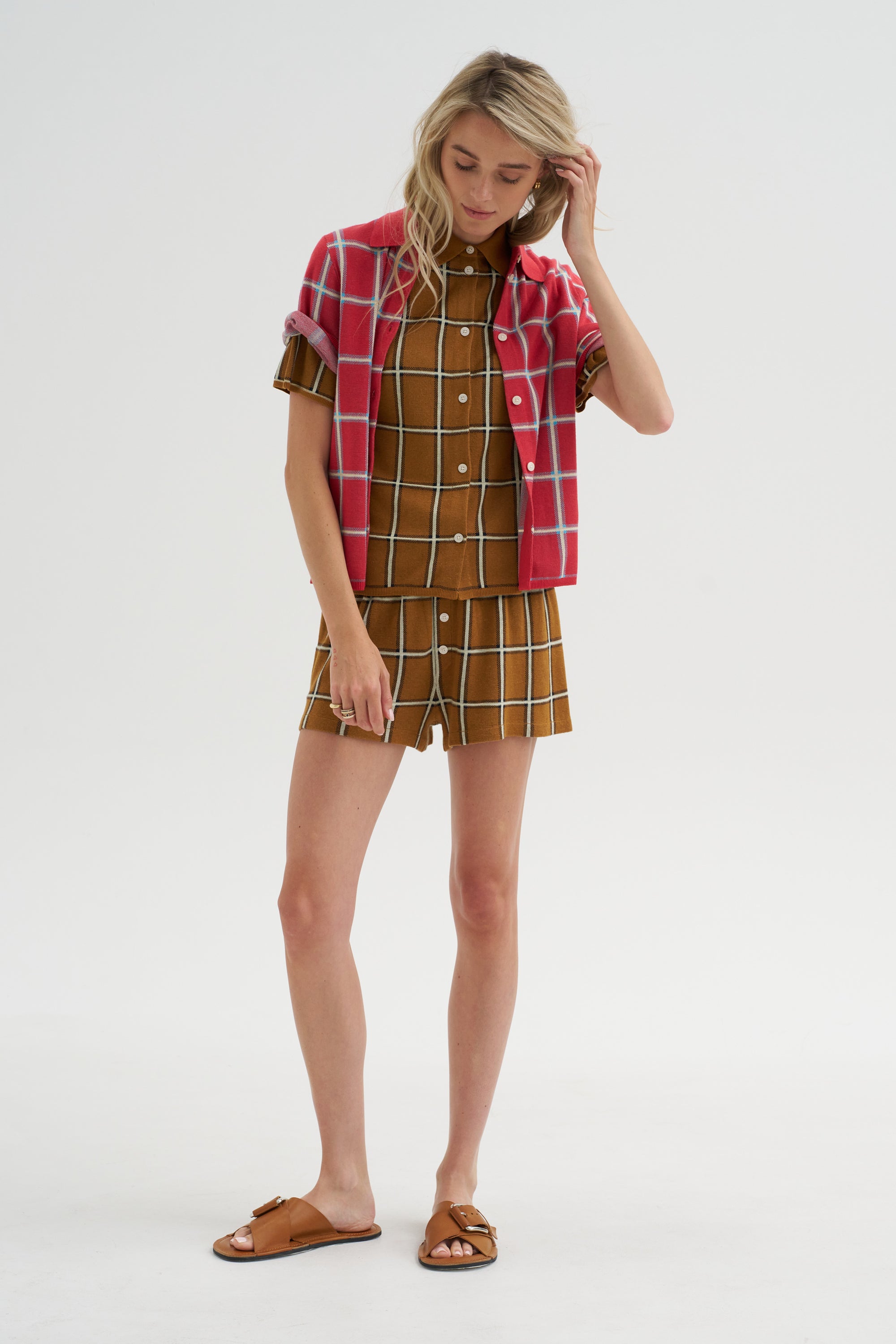 Picnic Plaid Short, Suede Combo