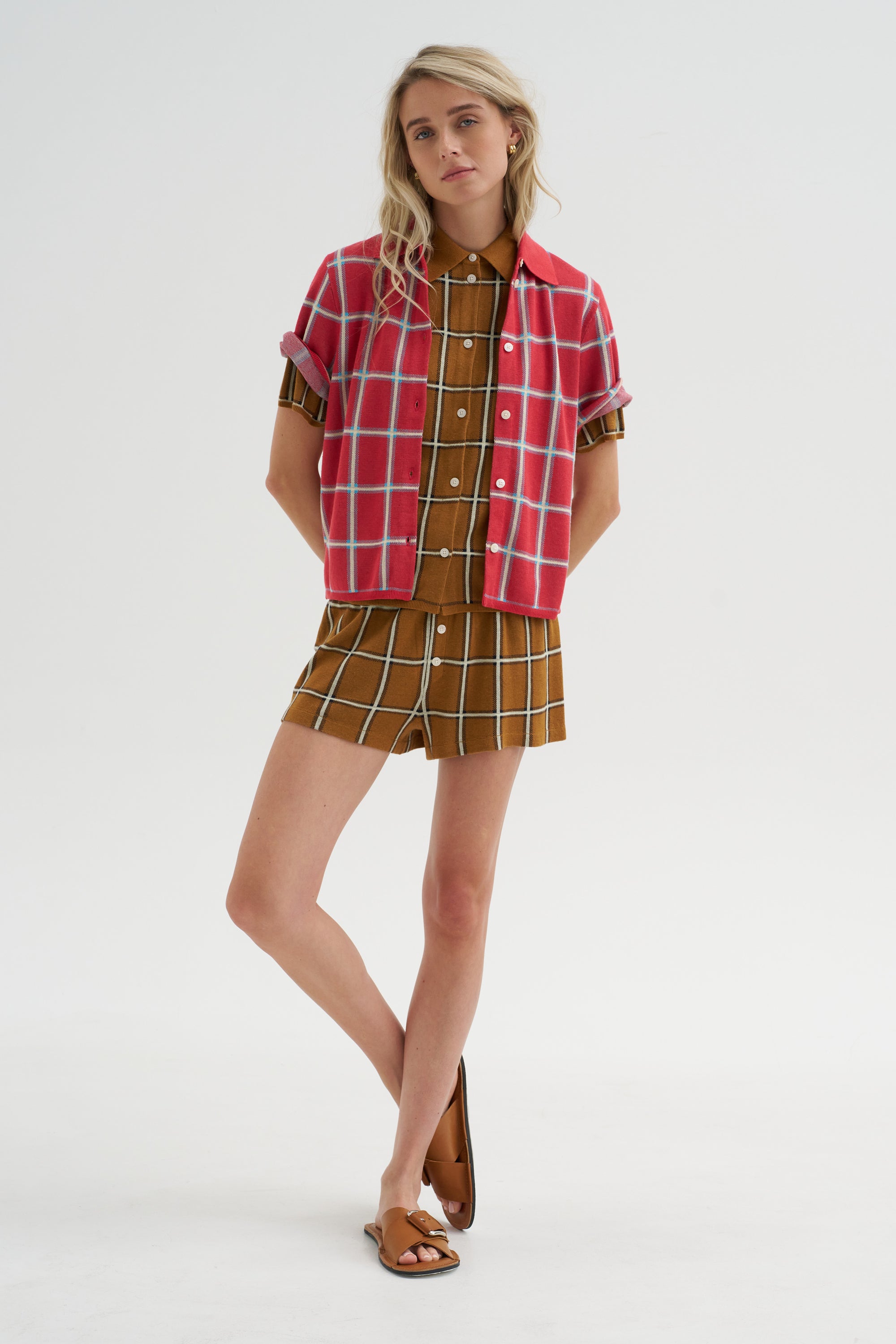Picnic Plaid Short, Suede Combo
