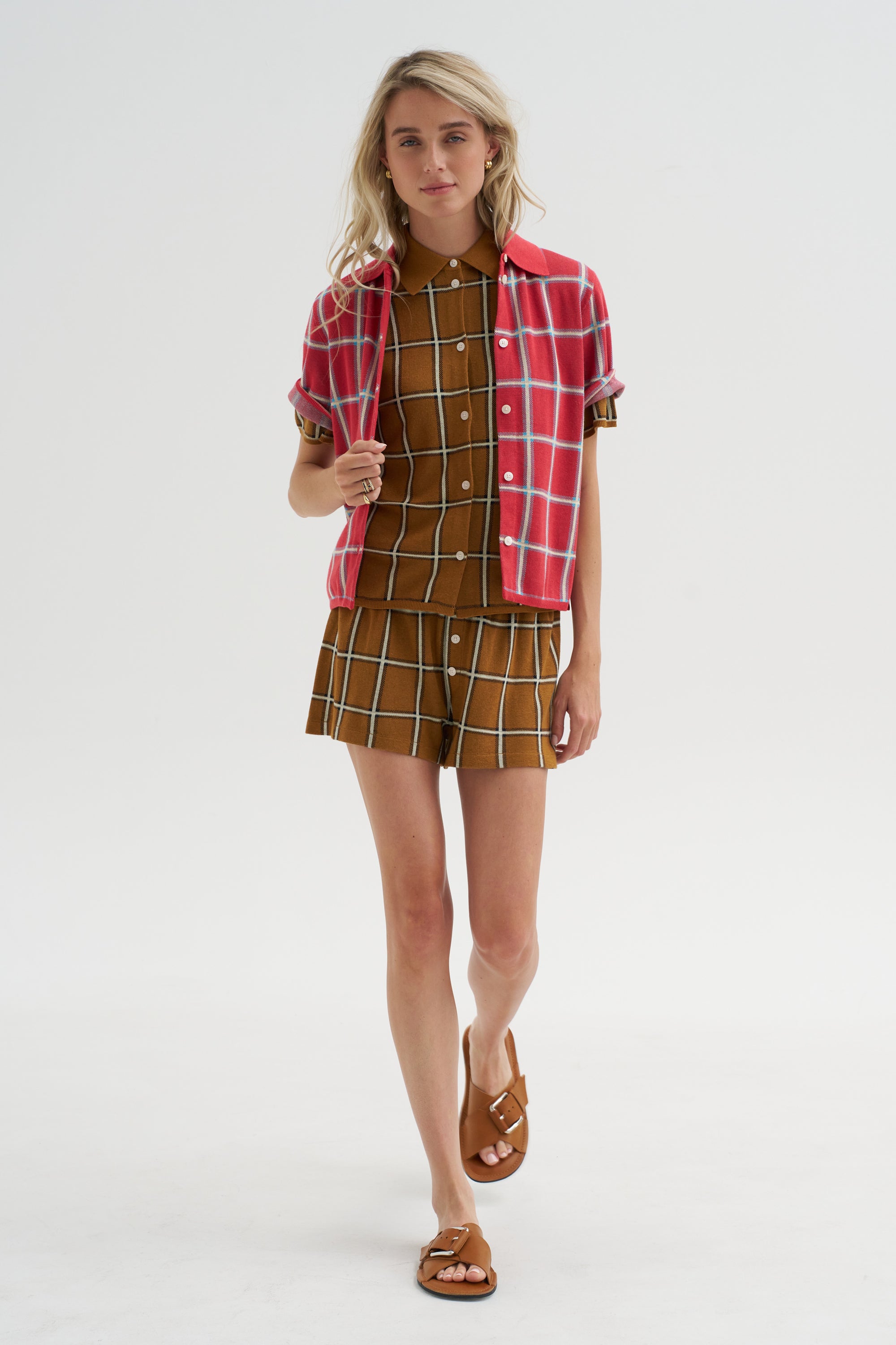 Picnic Plaid Short, Suede Combo