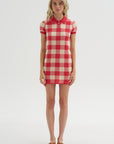 Gingham Polo Dress, Scarlet & Mist