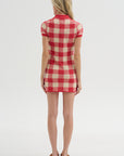 Gingham Polo Dress, Scarlet & Mist