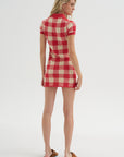 Gingham Polo Dress, Scarlet & Mist