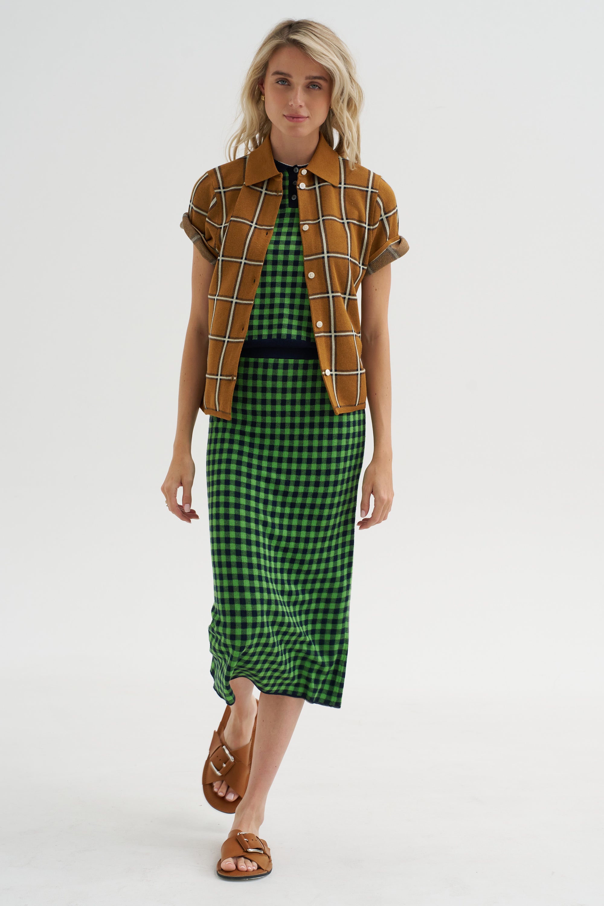 Gingham Long Skirt