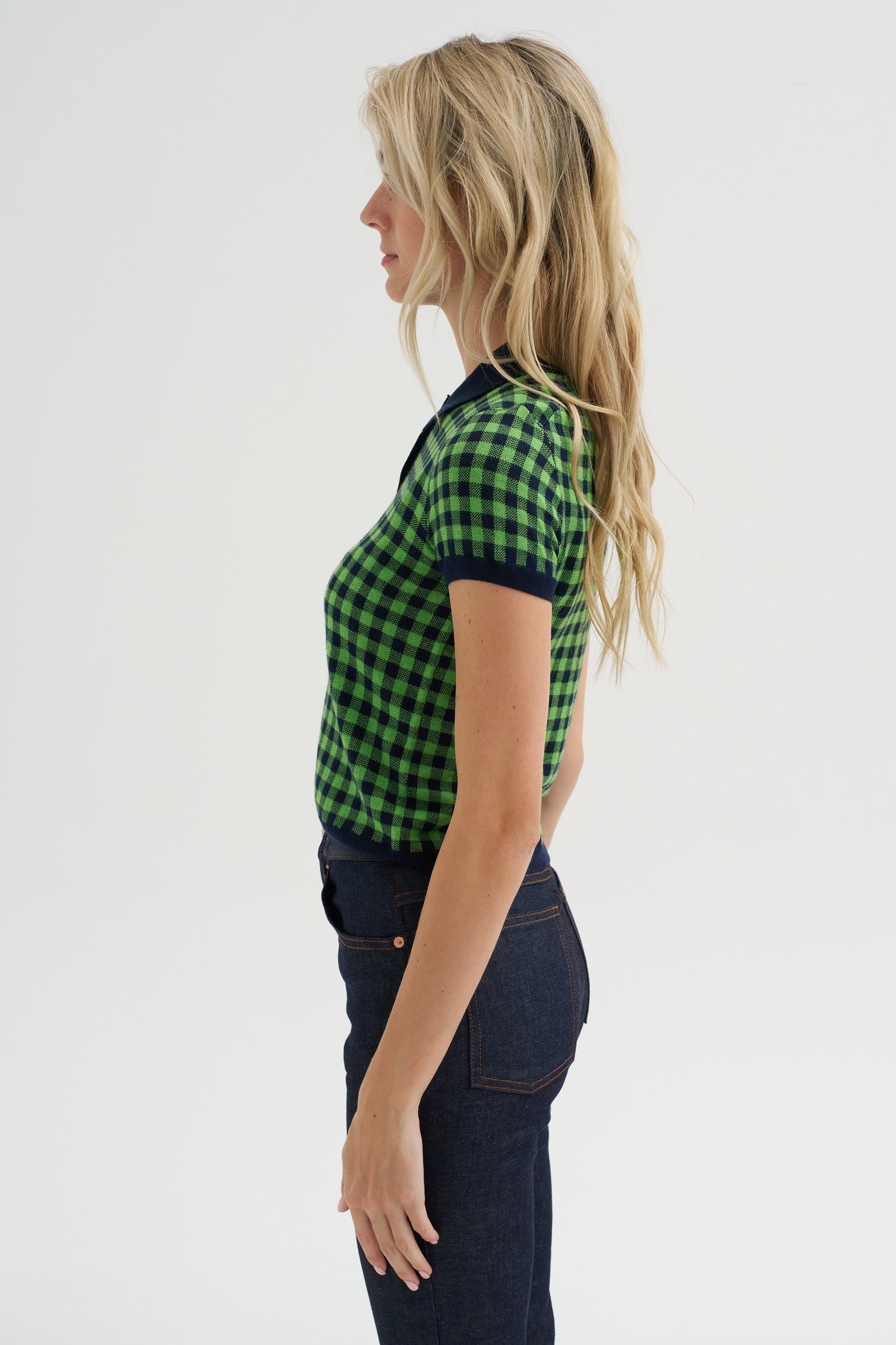 Gingham Shrunken Polo