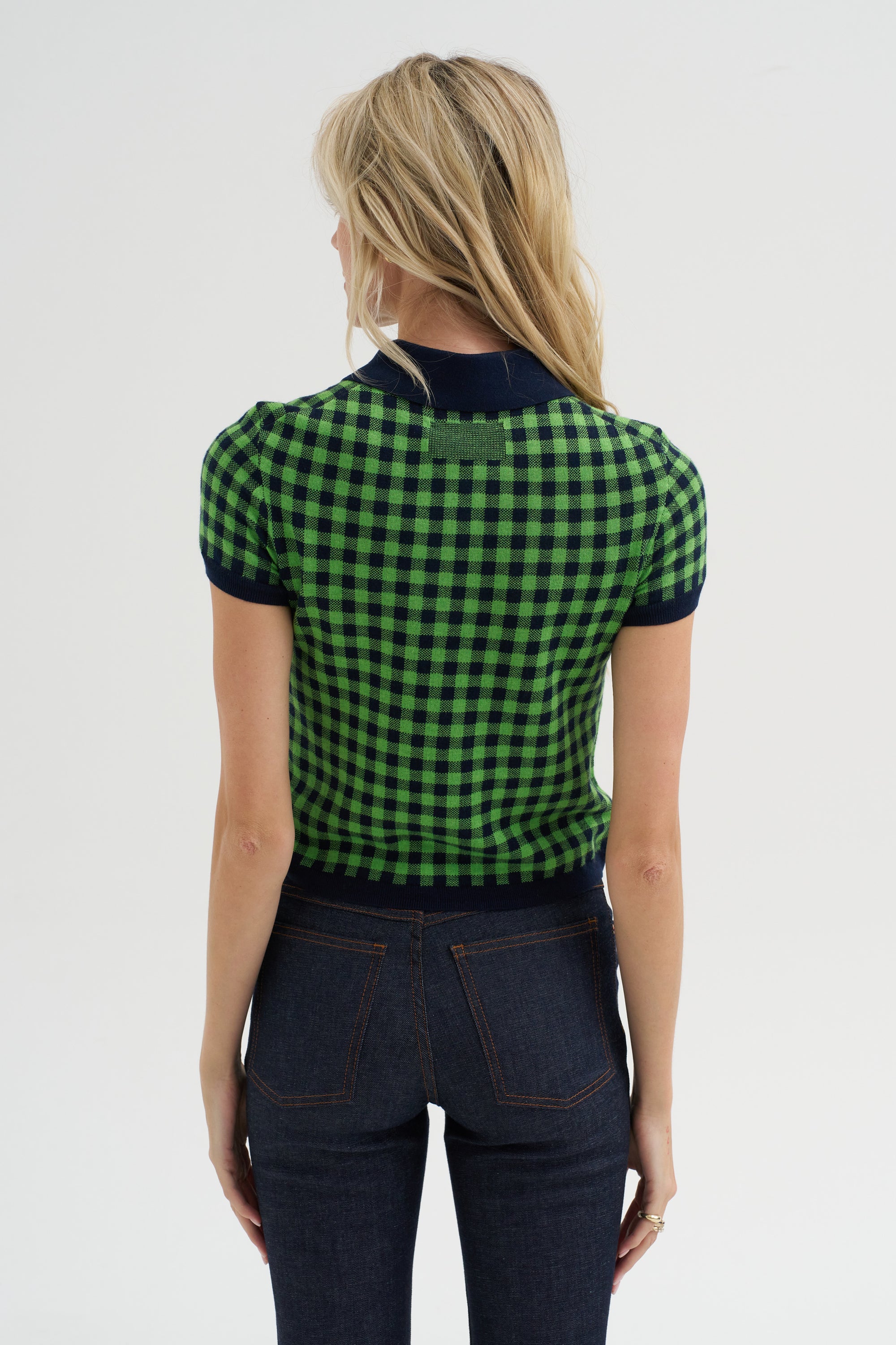 Gingham Shrunken Polo