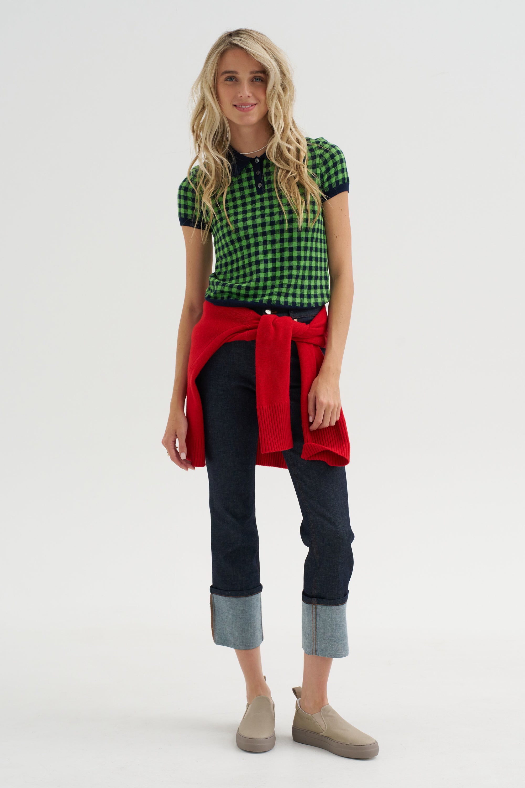 Gingham Shrunken Polo