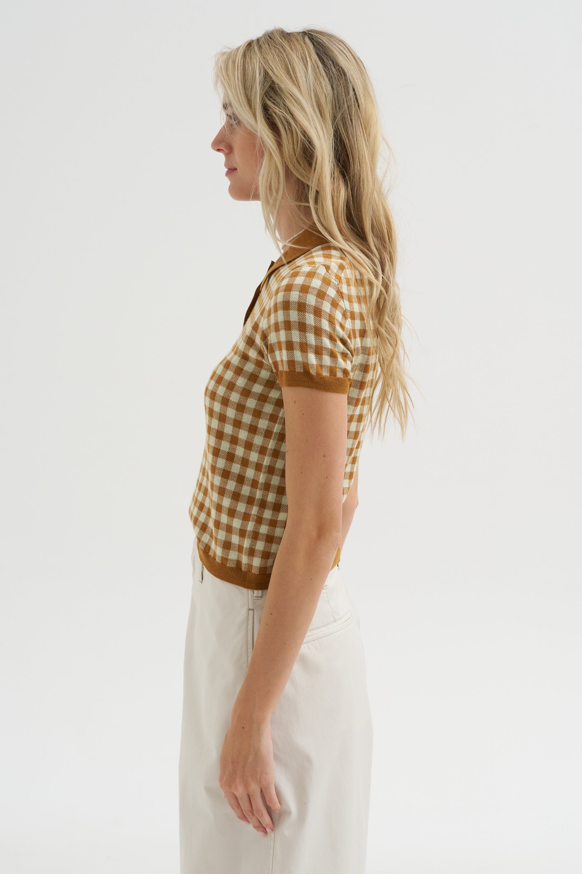 Gingham Shrunken Polo