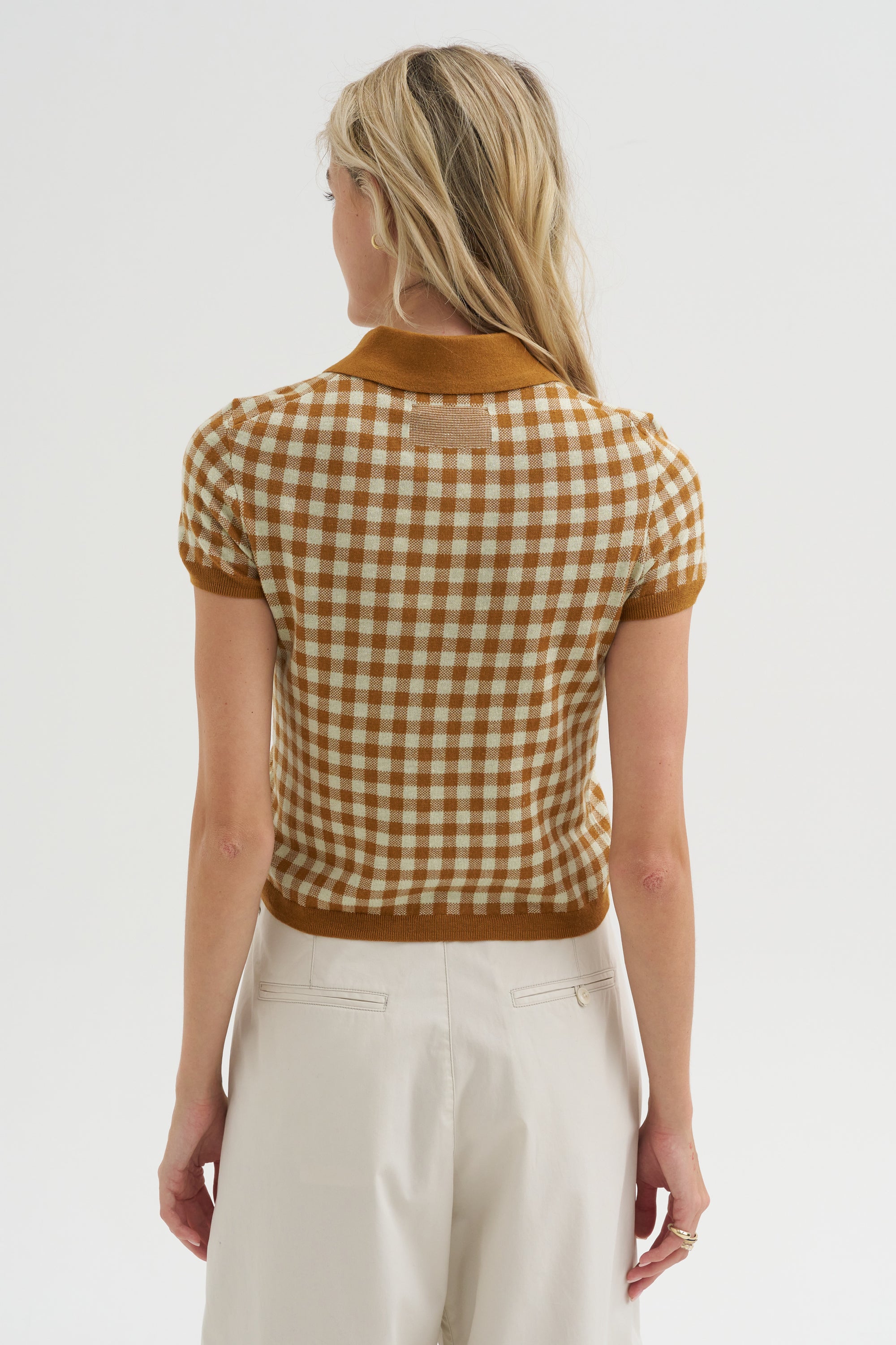 Gingham Shrunken Polo