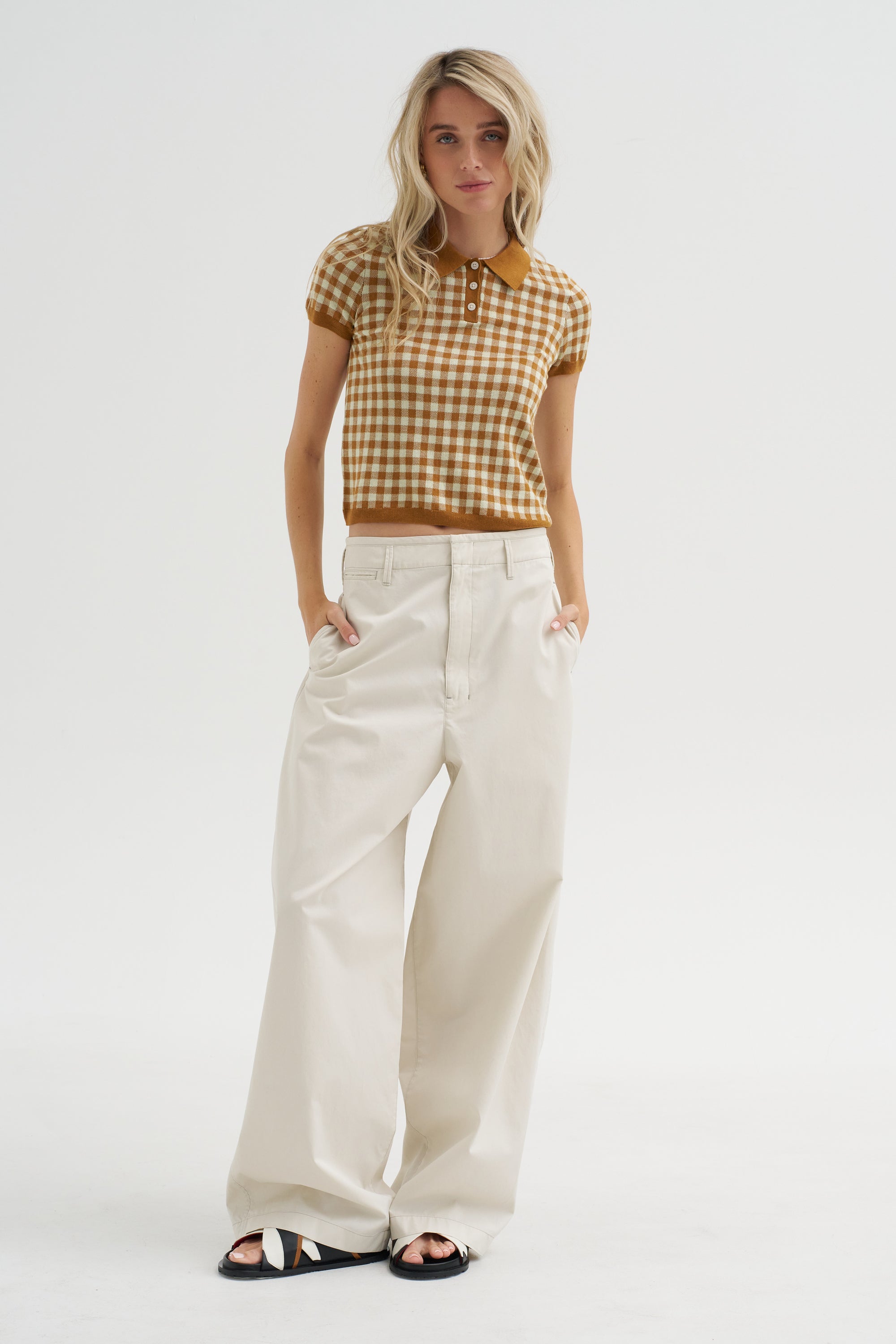 Gingham Shrunken Polo