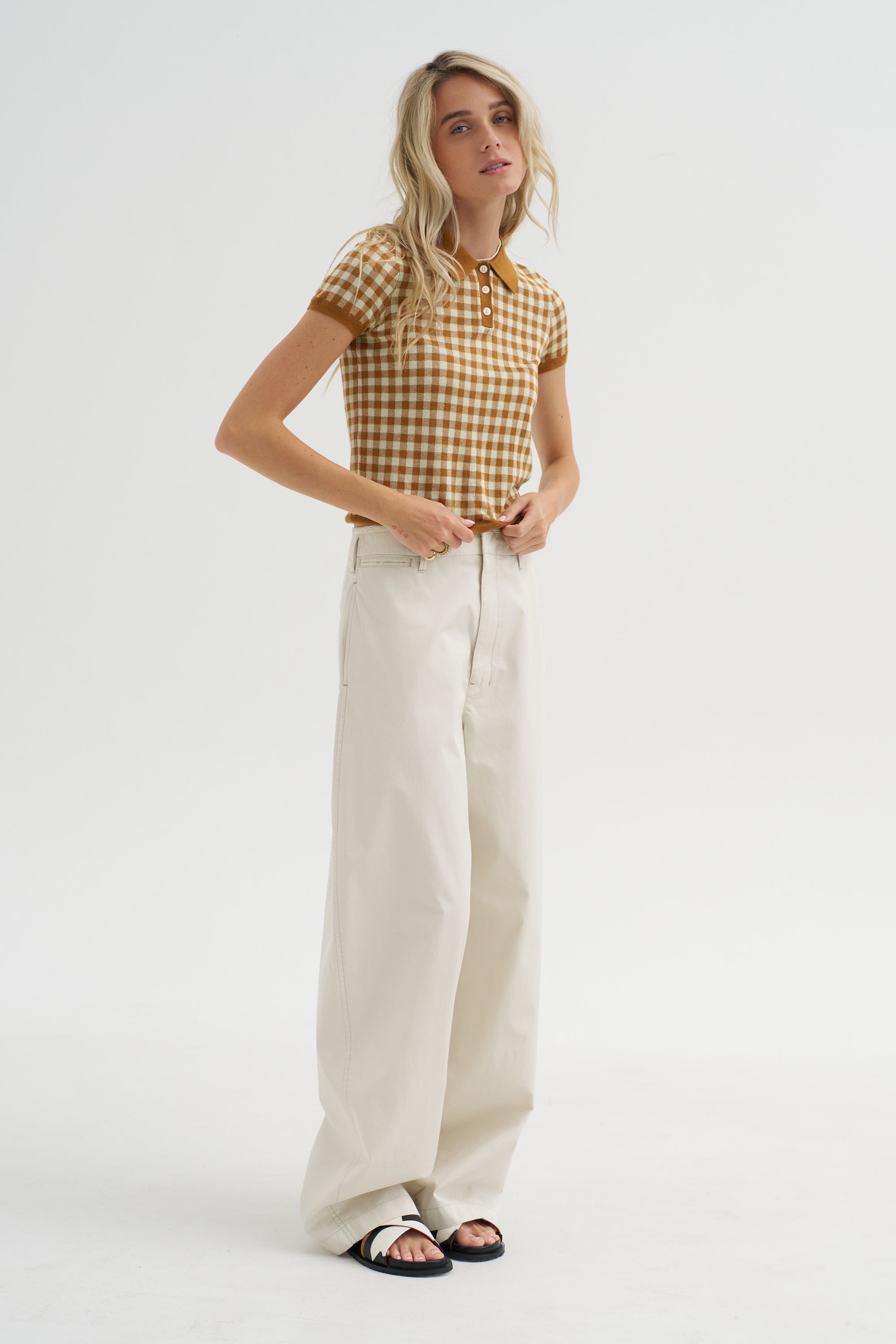 Gingham Shrunken Polo