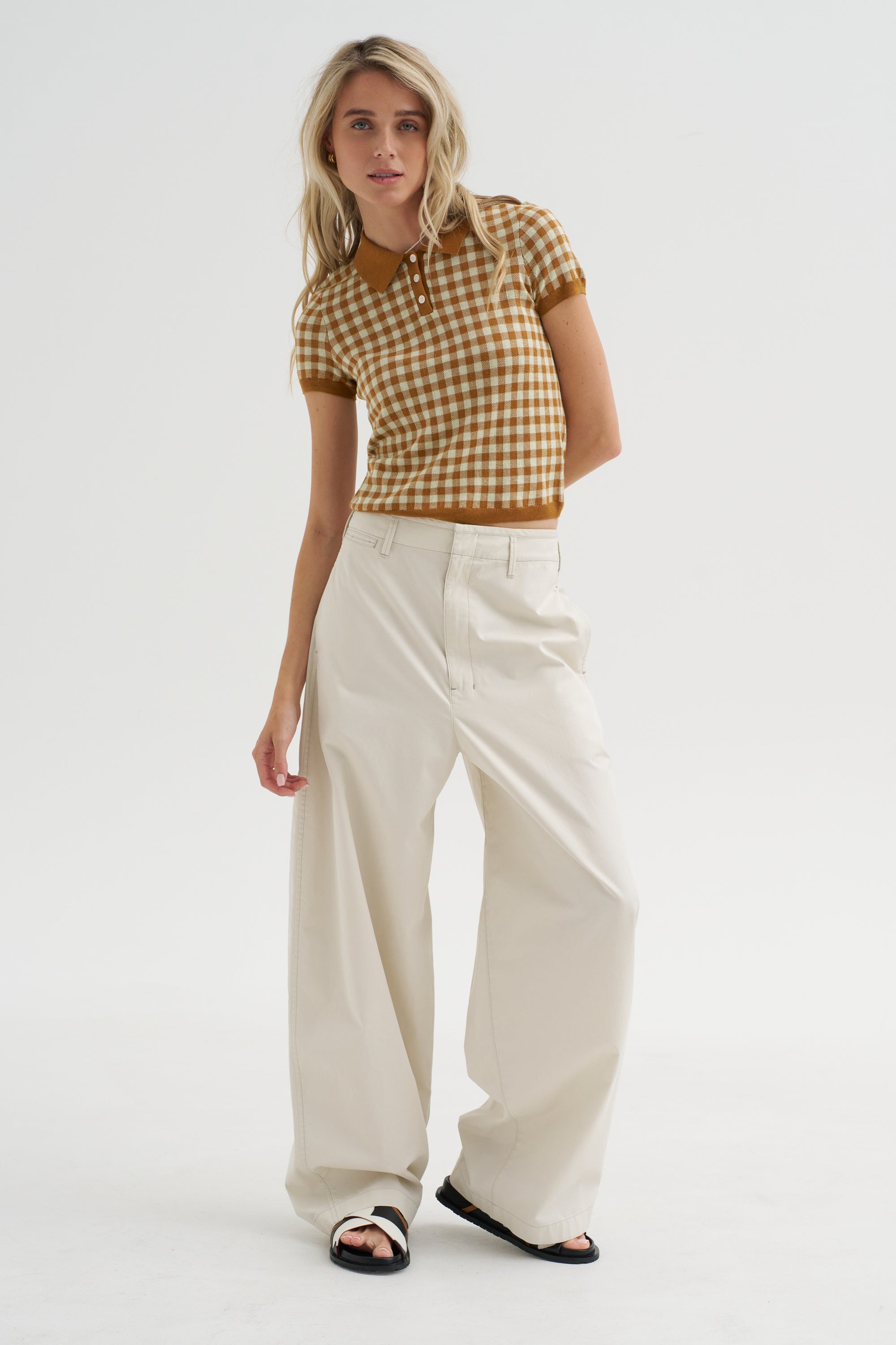 Gingham Shrunken Polo