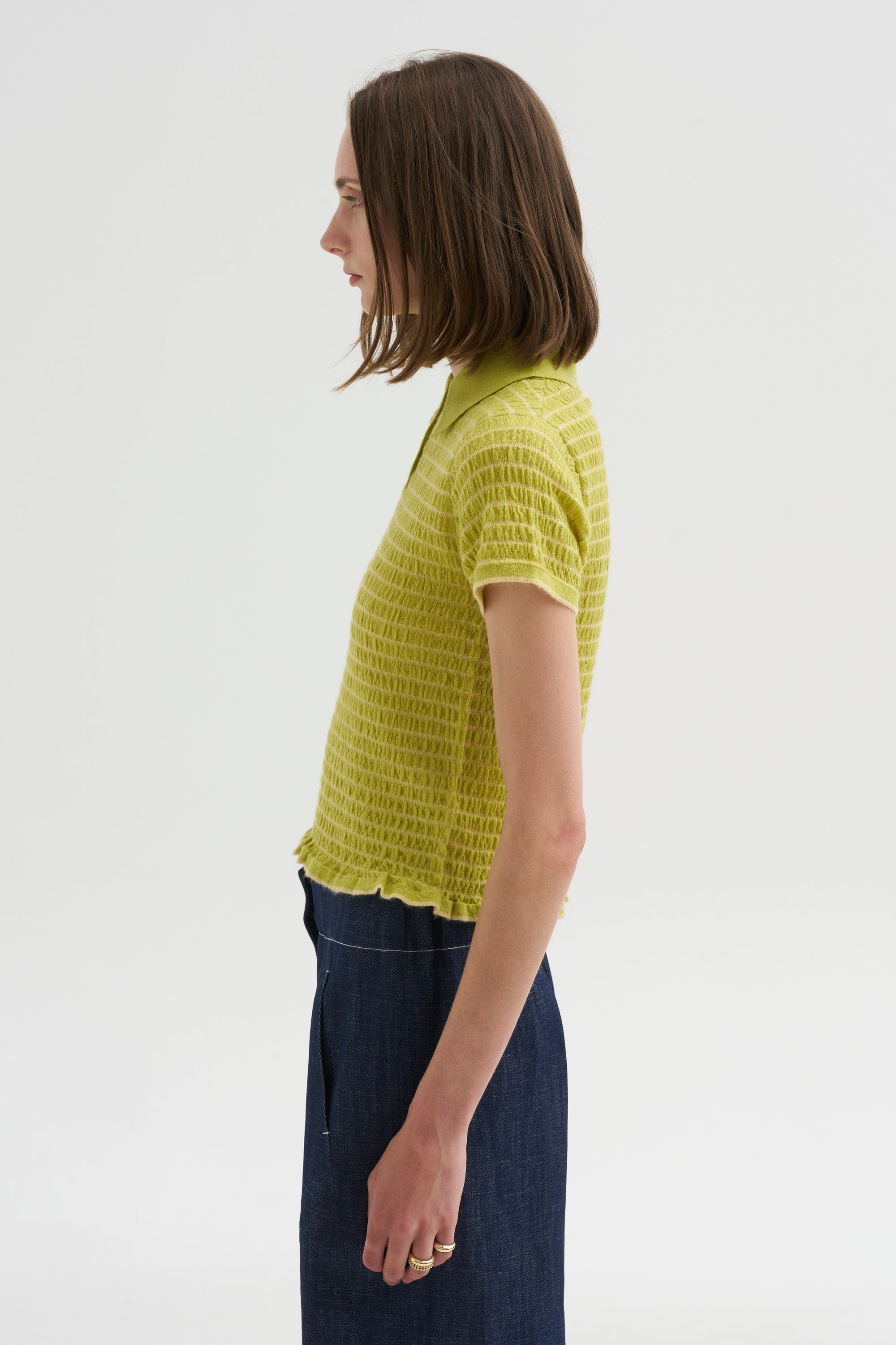 Smocked Shrunken Polo, Evoo &amp; Butter