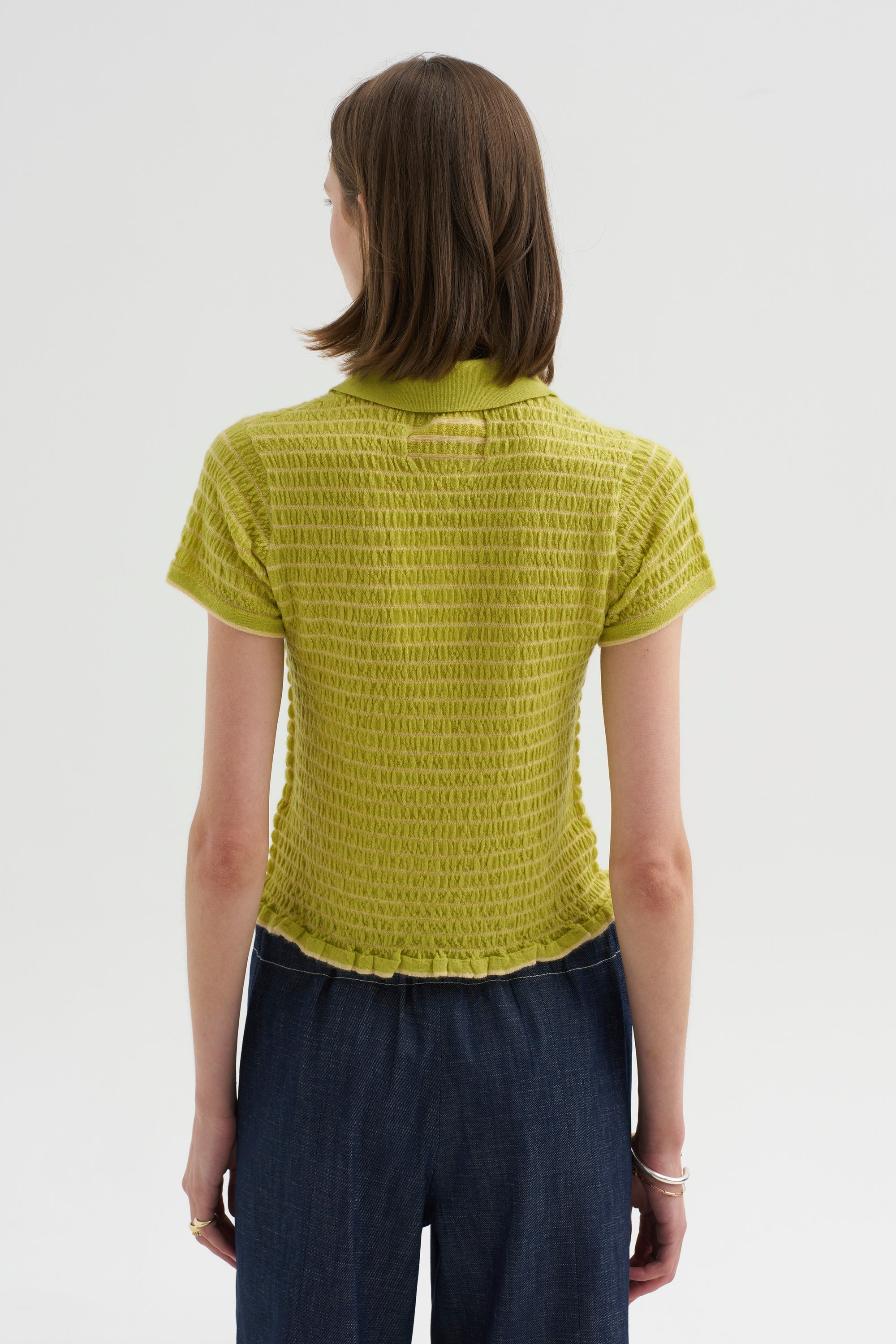Smocked Shrunken Polo, Evoo &amp; Butter