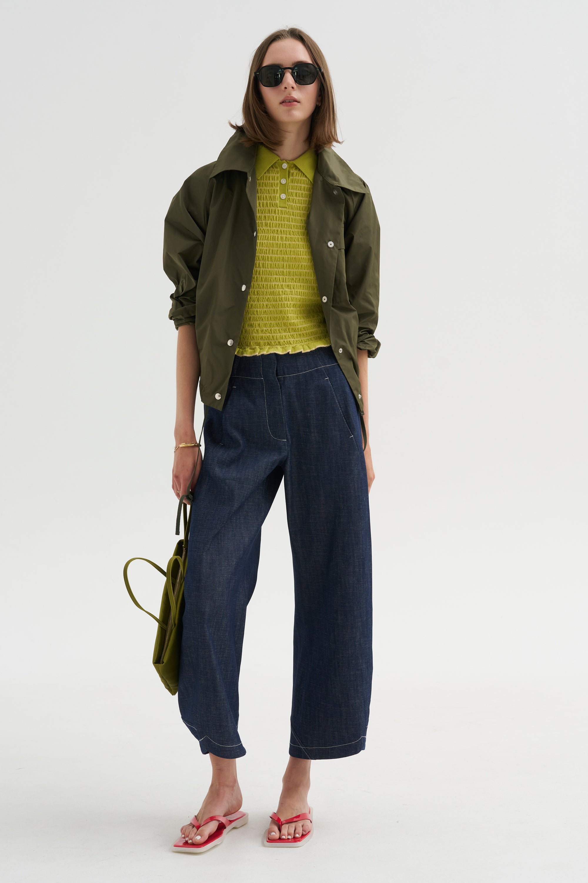 Smocked Shrunken Polo, Evoo &amp; Butter