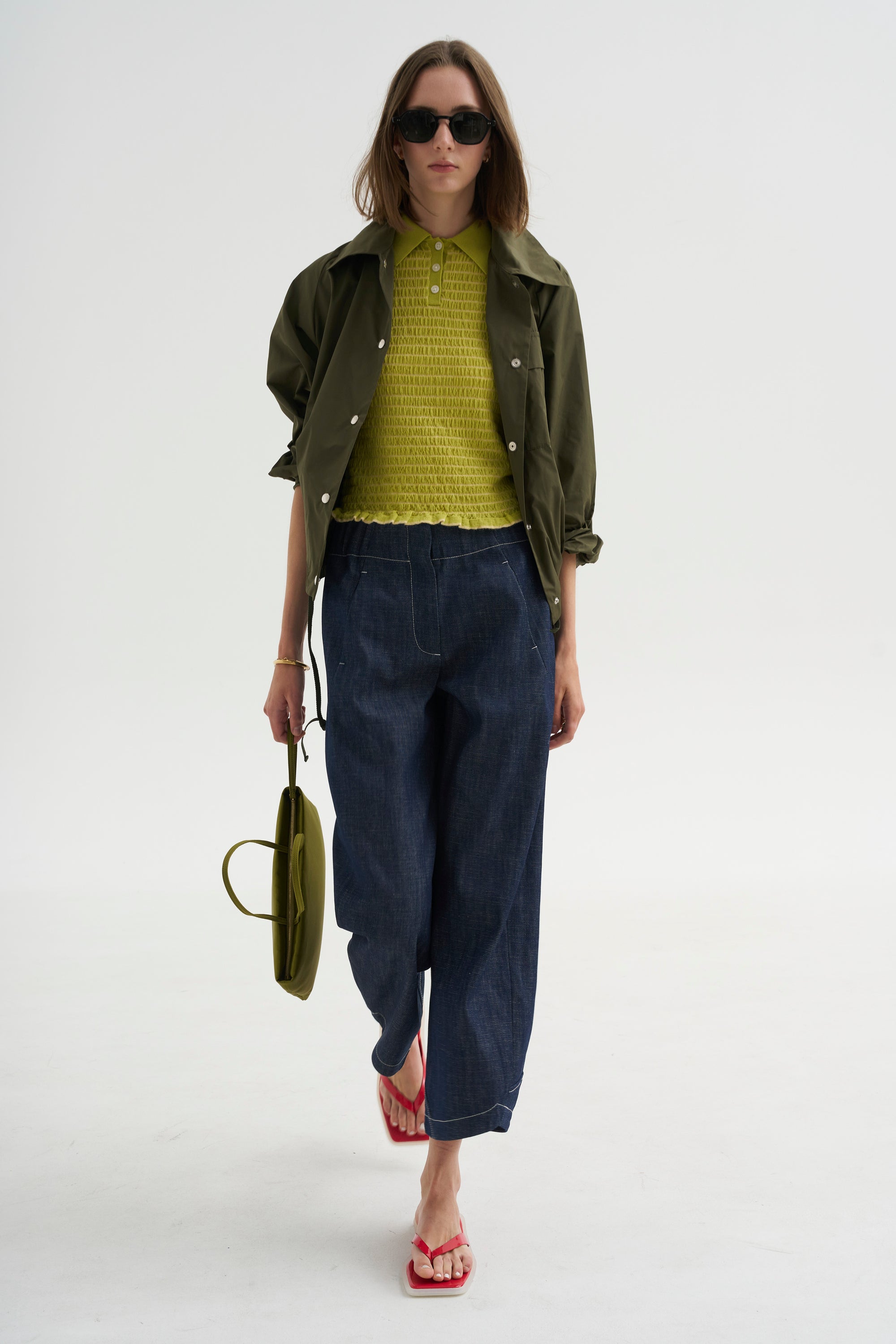 Smocked Shrunken Polo, Evoo &amp; Butter